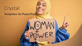  Presentation with arab - Amazing slide set having young-beautiful-arab-woman-wearing backdrop and a yellow colored foreground