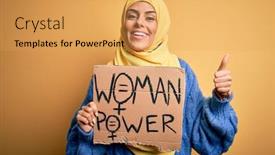  Presentation with islamic - Presentation consisting of young-beautiful-arab-woman-wearing background and a yellow colored foreground