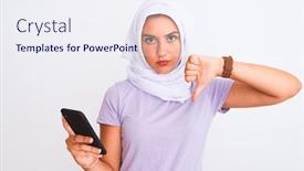  Presentation with hijab - Beautiful presentation featuring young-beautiful-arabian-girl-wearing backdrop and a sky blue colored foreground