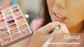  Presentation with bride - Beautiful slide set featuring young beautiful asian bride applying backdrop and a coral colored foreground