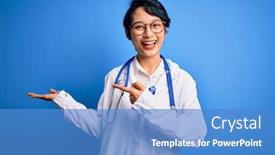  Presentation with asian doctor - Theme enhanced with young-beautiful-asian-doctor-girl background and a teal colored foreground