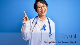  Presentation with asian doctor - Amazing slide deck having young-beautiful-asian-doctor-girl backdrop and a teal colored foreground