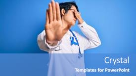  Presentation with doctor asian - Cool new PPT theme with young-beautiful-asian-doctor-girl backdrop and a teal colored foreground