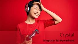  Presentation with little asian girl receiving vaccination - Cool new PPT layouts with young-beautiful-asian-gamer-girl backdrop and a crimson colored foreground