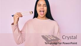  Presentation with asian chopsticks - Slides consisting of young-beautiful-asian-girl-eating background and a lemonade colored foreground