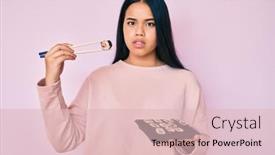  Presentation with asian chopsticks - Amazing slide set having young-beautiful-asian-girl-eating backdrop and a lemonade colored foreground