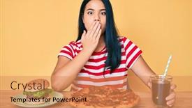 Presentation with asian food - Amazing presentation theme having young-beautiful-asian-girl-eating backdrop and a coral colored foreground