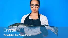  Presentation with sad girl - Theme featuring young-beautiful-asian-girl-fishmonger background and a teal colored foreground