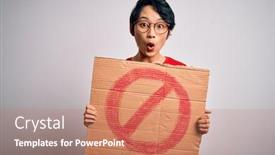  Presentation with signal - Cool new presentation theme with young-beautiful-asian-girl-holding backdrop and a coral colored foreground