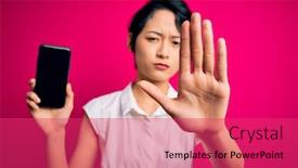  Presentation with asian - Beautiful presentation theme featuring young-beautiful-asian-girl-holding backdrop and a red colored foreground