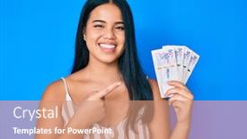  Presentation with little asian girl receiving vaccination - Colorful presentation design enhanced with young-beautiful-asian-girl-holding backdrop and a coral colored foreground