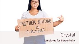  Presentation with protest - PPT theme having young-beautiful-asian-girl-holding background and a lemonade colored foreground