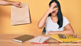  Presentation with asian food - Amazing presentation theme having young-beautiful-asian-girl-sitting backdrop and a coral colored foreground