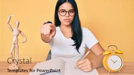  Presentation with asian - Cool new PPT theme with young-beautiful-asian-girl-sitting backdrop and a coral colored foreground