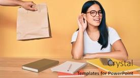  Presentation with asian food - Amazing presentation design having young-beautiful-asian-girl-sitting backdrop and a coral colored foreground