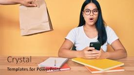 Presentation with asian food - Theme enhanced with young-beautiful-asian-girl-sitting background and a coral colored foreground