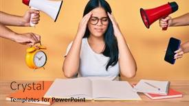  Presentation with migraine - Audience pleasing theme consisting of young-beautiful-asian-girl-stuying backdrop and a coral colored foreground