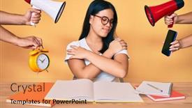  Presentation with self love - PPT theme enhanced with young-beautiful-asian-girl-stuying background and a coral colored foreground