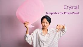  Presentation with negative - Slide set with young-beautiful-asian-girl-talking background and a lemonade colored foreground