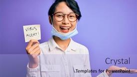  Presentation with alert - Cool new theme with young-beautiful-asian-girl-wearing backdrop and a light blue colored foreground
