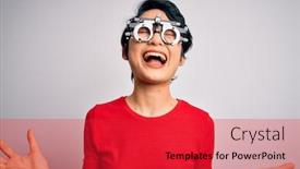  Presentation with optometry - Theme enhanced with young-beautiful-asian-girl-wearing background and a red colored foreground