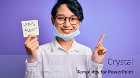  Presentation with medical face mask - Slides enhanced with young-beautiful-asian-girl-wearing background and a light blue colored foreground