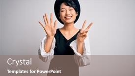  Presentation with asian - PPT layouts featuring young-beautiful-asian-girl-wearing background and a gray colored foreground