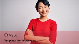  Presentation with beautiful young girl red - Presentation consisting of young-beautiful-asian-girl-wearing background and a red colored foreground
