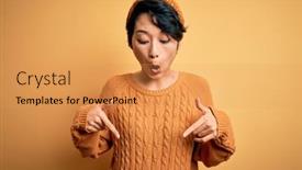  Presentation with asian - Cool new PPT theme with young-beautiful-asian-girl-wearing backdrop and a yellow colored foreground