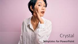  Presentation with asian - PPT layouts consisting of young-beautiful-asian-girl-wearing background and a lemonade colored foreground