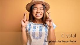  Presentation with hope - Slide deck with young-beautiful-asian-girl-wearing background and a yellow colored foreground