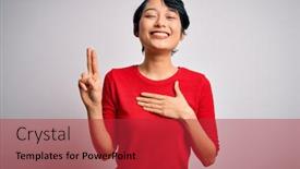  Presentation with beautiful young girl red - PPT layouts featuring young-beautiful-asian-girl-wearing background and a red colored foreground