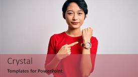  Presentation with beautiful young girl red - Presentation theme featuring young-beautiful-asian-girl-wearing background and a red colored foreground