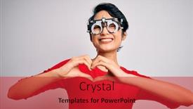  Presentation with hands heart - Cool new slide set with young-beautiful-asian-girl-wearing backdrop and a red colored foreground