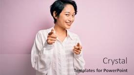  Presentation with asian - Presentation theme featuring young-beautiful-asian-girl-wearing background and a lemonade colored foreground