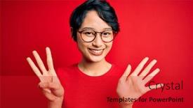  Presentation with beautiful young girl red - Beautiful slide set featuring young-beautiful-asian-girl-wearing backdrop and a crimson colored foreground