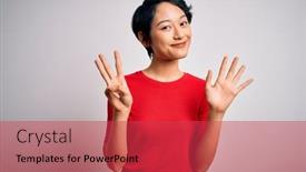  Presentation with beautiful young girl red - Presentation design enhanced with young-beautiful-asian-girl-wearing background and a red colored foreground