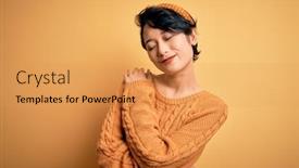  Presentation with self care - Presentation design consisting of young-beautiful-asian-girl-wearing background and a yellow colored foreground