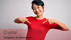  Presentation with beautiful young girl red - Colorful presentation design enhanced with young-beautiful-asian-girl-wearing backdrop and a red colored foreground