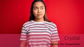  Presentation with beautiful young girl red - Slides consisting of young-beautiful-asian-girl-wearing background and a red colored foreground