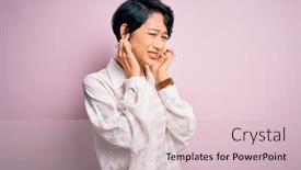  Presentation with asian music - PPT theme enhanced with young-beautiful-asian-girl-wearing background and a lemonade colored foreground