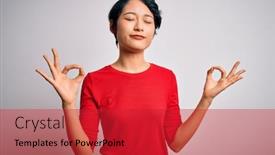  Presentation with beautiful young girl red - Audience pleasing presentation theme consisting of young-beautiful-asian-girl-wearing backdrop and a red colored foreground