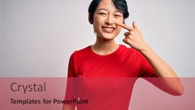  Presentation with beautiful young girl red - Beautiful presentation theme featuring young-beautiful-asian-girl-wearing backdrop and a red colored foreground