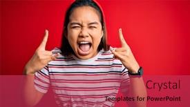  Presentation with asian music - PPT theme with young-beautiful-asian-girl-wearing background and a red colored foreground