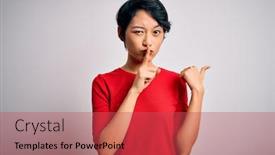  Presentation with beautiful young girl red - Cool new slide set with young-beautiful-asian-girl-wearing backdrop and a red colored foreground