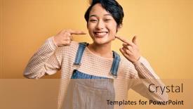  Presentation with denim - Beautiful presentation featuring young-beautiful-asian-girl-wearing backdrop and a coral colored foreground
