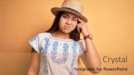  Presentation with skin infection - Colorful PPT theme enhanced with young-beautiful-asian-girl-wearing backdrop and a coral colored foreground