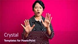  Presentation with forbidden - Slide set having young-beautiful-asian-girl-wearing background and a violet colored foreground