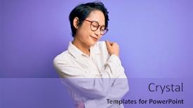  Presentation with self love - Amazing PPT theme having young-beautiful-asian-girl-wearing backdrop and a light blue colored foreground