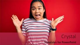  Presentation with beautiful young girl red - Cool new slides with young-beautiful-asian-girl-wearing backdrop and a red colored foreground